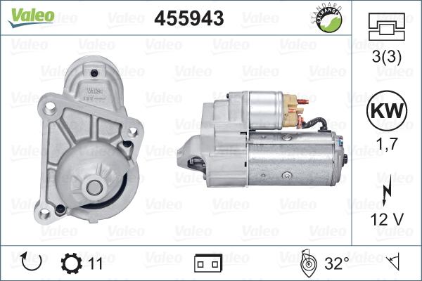 Valeo 455943 - Стартер vvparts.bg