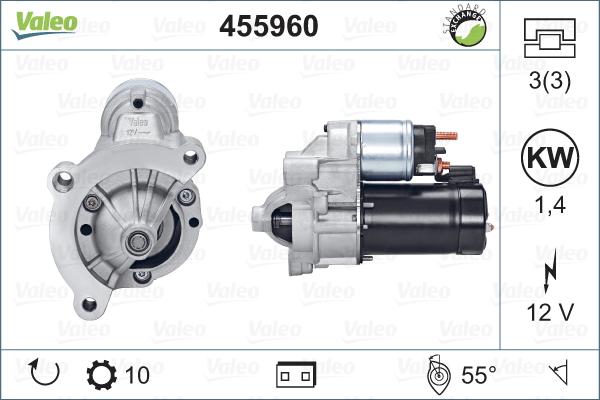 Valeo 455960 - Стартер vvparts.bg