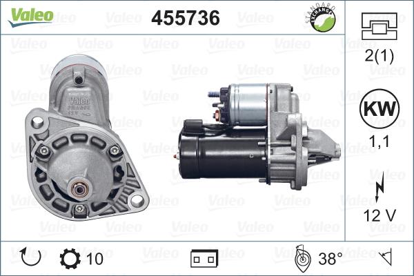 Valeo 455736 - Стартер vvparts.bg