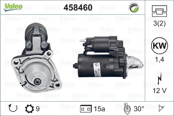 Valeo 458460 - Стартер vvparts.bg