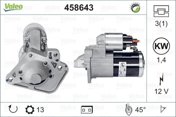 Valeo 458643 - Стартер vvparts.bg