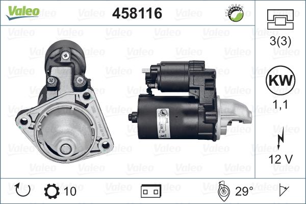 Valeo 458116 - Стартер vvparts.bg