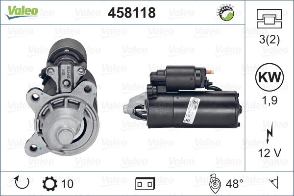 Valeo 458118 - Стартер vvparts.bg