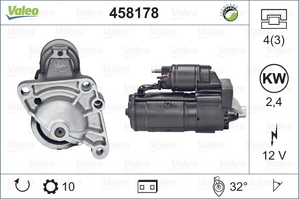 Valeo 458178 - Стартер vvparts.bg