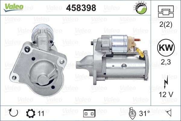 Valeo 458 398 - Стартер vvparts.bg