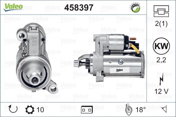 Valeo 458 397 - Стартер vvparts.bg