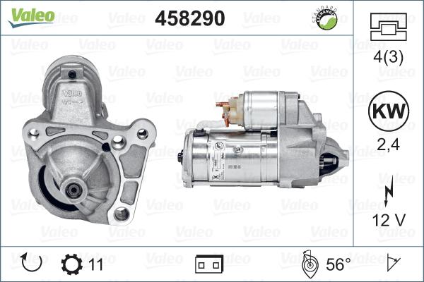 Valeo 458290 - Стартер vvparts.bg