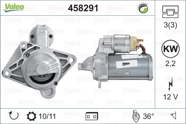 Valeo 458291 - Стартер vvparts.bg