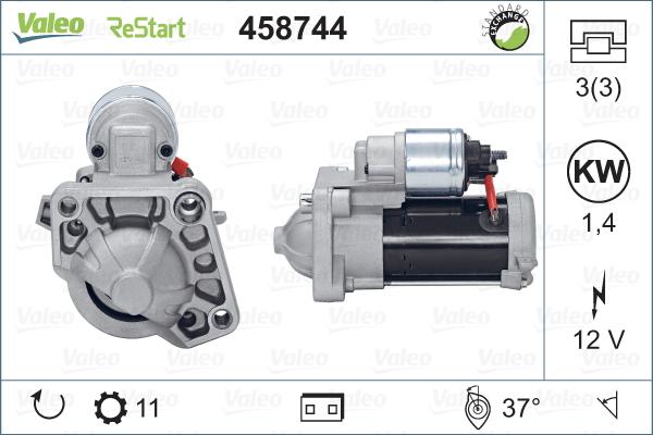 Valeo 458744 - Стартер vvparts.bg