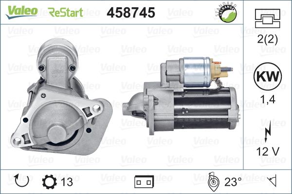 Valeo 458745 - Стартер vvparts.bg