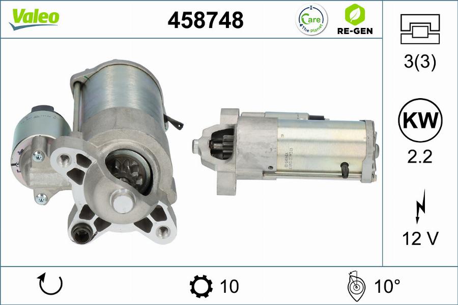 Valeo 458748 - Стартер vvparts.bg