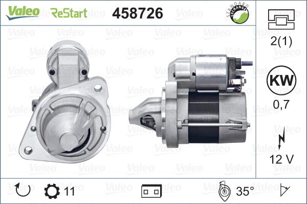 Valeo 458726 - Стартер vvparts.bg