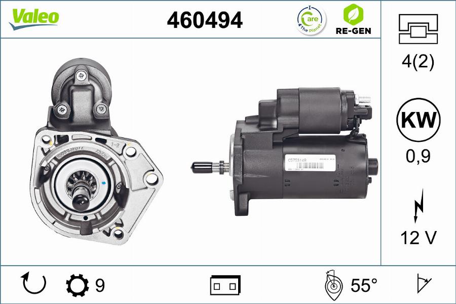 Valeo 460494 - Стартер vvparts.bg