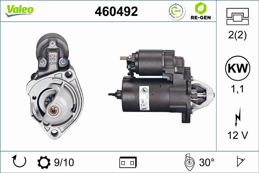 Valeo 460492 - Стартер vvparts.bg