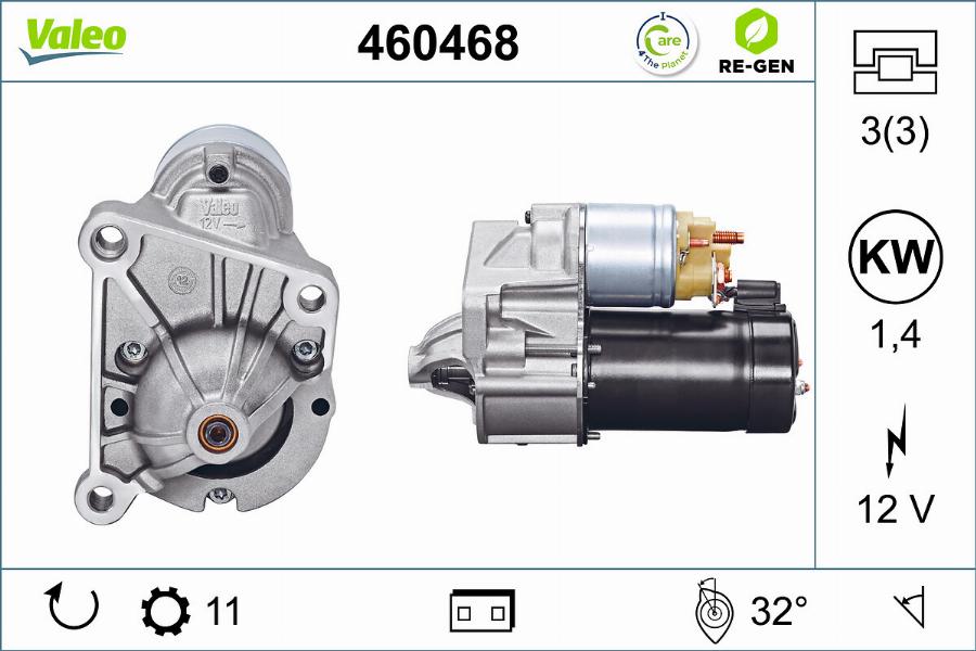 Valeo 460468 - Стартер vvparts.bg