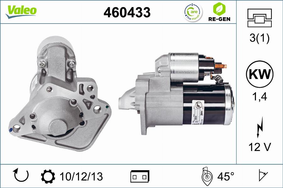 Valeo 460433 - Стартер vvparts.bg