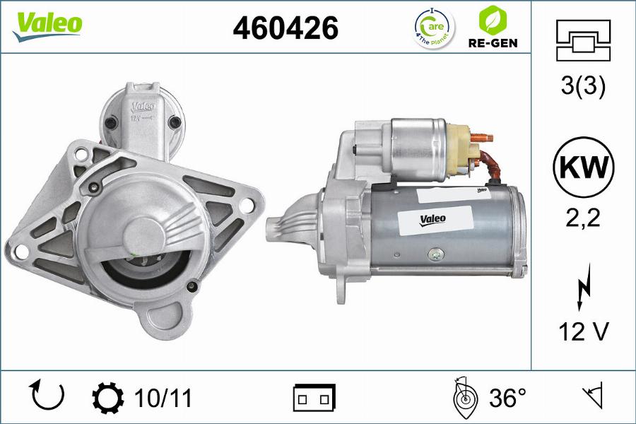 Valeo 460426 - Стартер vvparts.bg