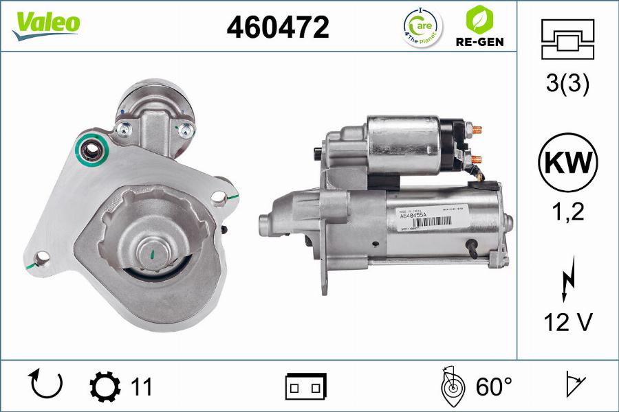 Valeo 460472 - Стартер vvparts.bg