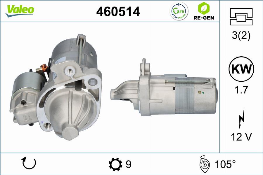 Valeo 460514 - Стартер vvparts.bg