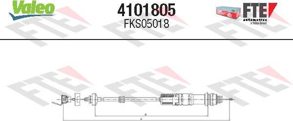 Valeo 4101805 - Въжен механизъм, задействане на съединителя vvparts.bg