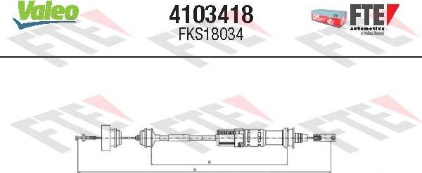 Valeo 4103418 - Въжен механизъм, задействане на съединителя vvparts.bg