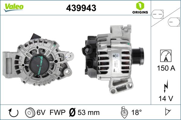 Valeo 439943 - Генератор vvparts.bg