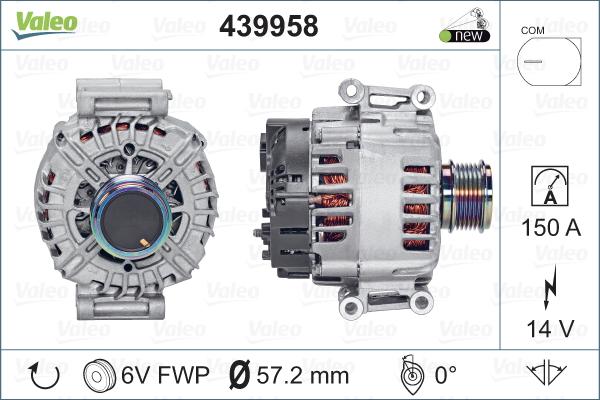 Valeo 439958 - Генератор vvparts.bg