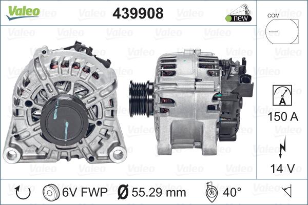 Valeo 439908 - Генератор vvparts.bg