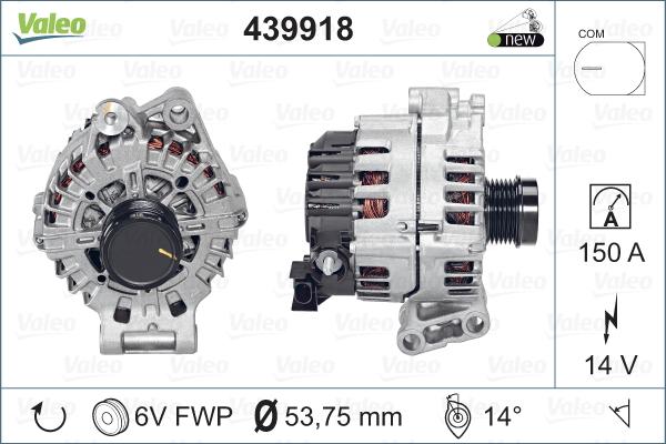 Valeo 439918 - Генератор vvparts.bg