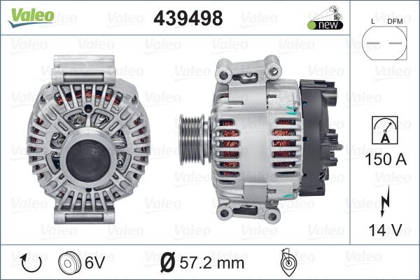 Valeo 439498 - Генератор vvparts.bg