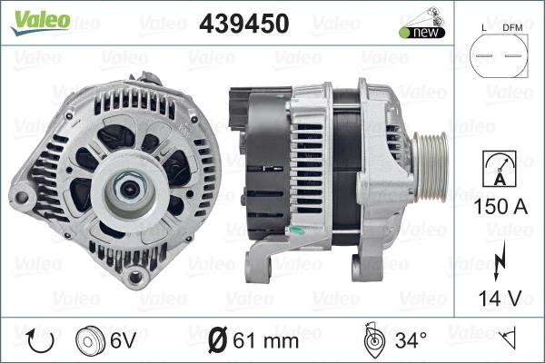 Valeo 439450 - Генератор vvparts.bg