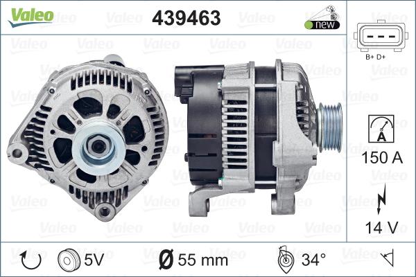 Valeo 439463 - Генератор vvparts.bg