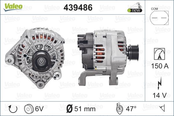 Valeo 439486 - Генератор vvparts.bg