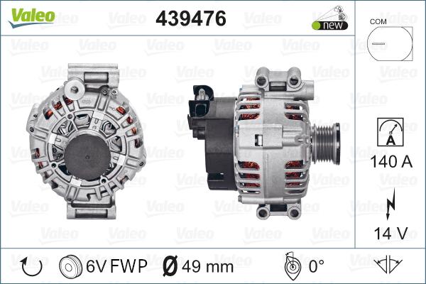 Valeo 439476 - Генератор vvparts.bg