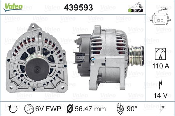 Valeo 439593 - Генератор vvparts.bg