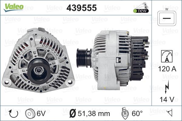 Valeo 439555 - Генератор vvparts.bg