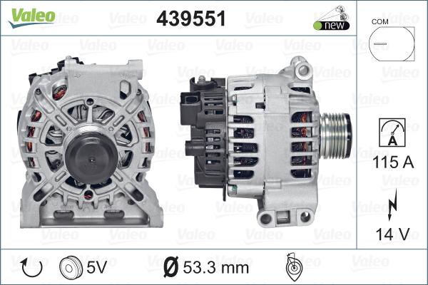 Valeo 439551 - Генератор vvparts.bg