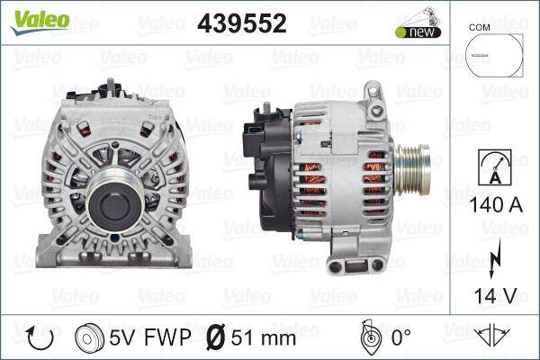 Valeo 439552 - Генератор vvparts.bg