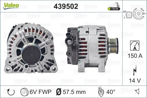 Valeo 439502 - Генератор vvparts.bg