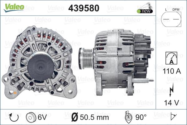 Valeo 439580 - Генератор vvparts.bg