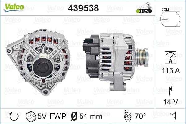 Valeo 439538 - Генератор vvparts.bg