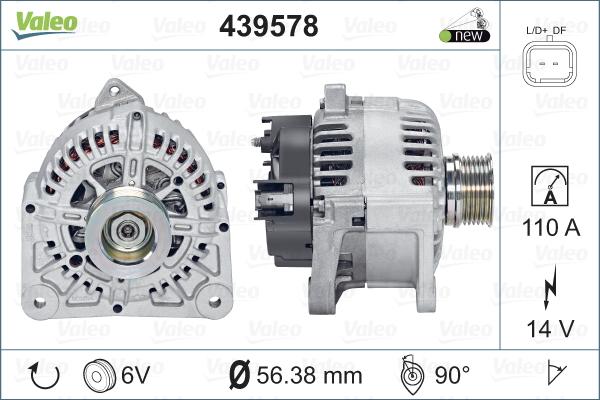 Valeo 439578 - Генератор vvparts.bg