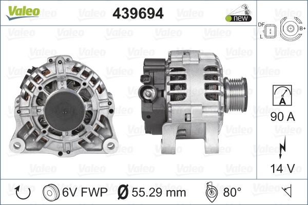 Valeo 439694 - Генератор vvparts.bg