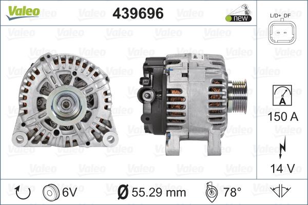 Valeo 439696 - Генератор vvparts.bg