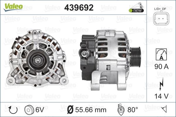 Valeo 439692 - Генератор vvparts.bg