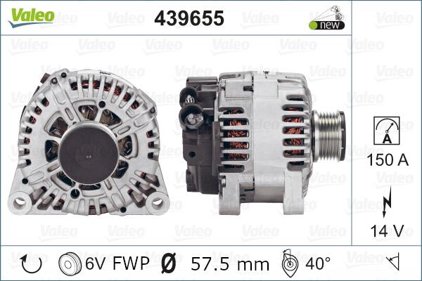 Valeo 439655 - Генератор vvparts.bg