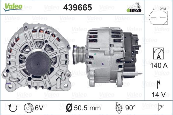 Valeo 439665 - Генератор vvparts.bg