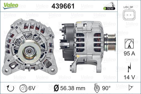 Valeo 439661 - Генератор vvparts.bg