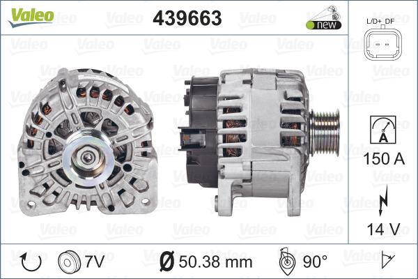 Valeo 439663 - Генератор vvparts.bg