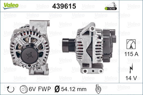 Valeo 439615 - Генератор vvparts.bg